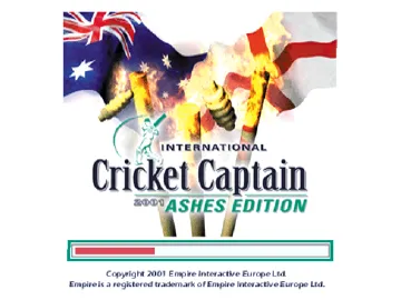 International Cricket Captain 2001 - Ashes Edition (EU) screen shot title